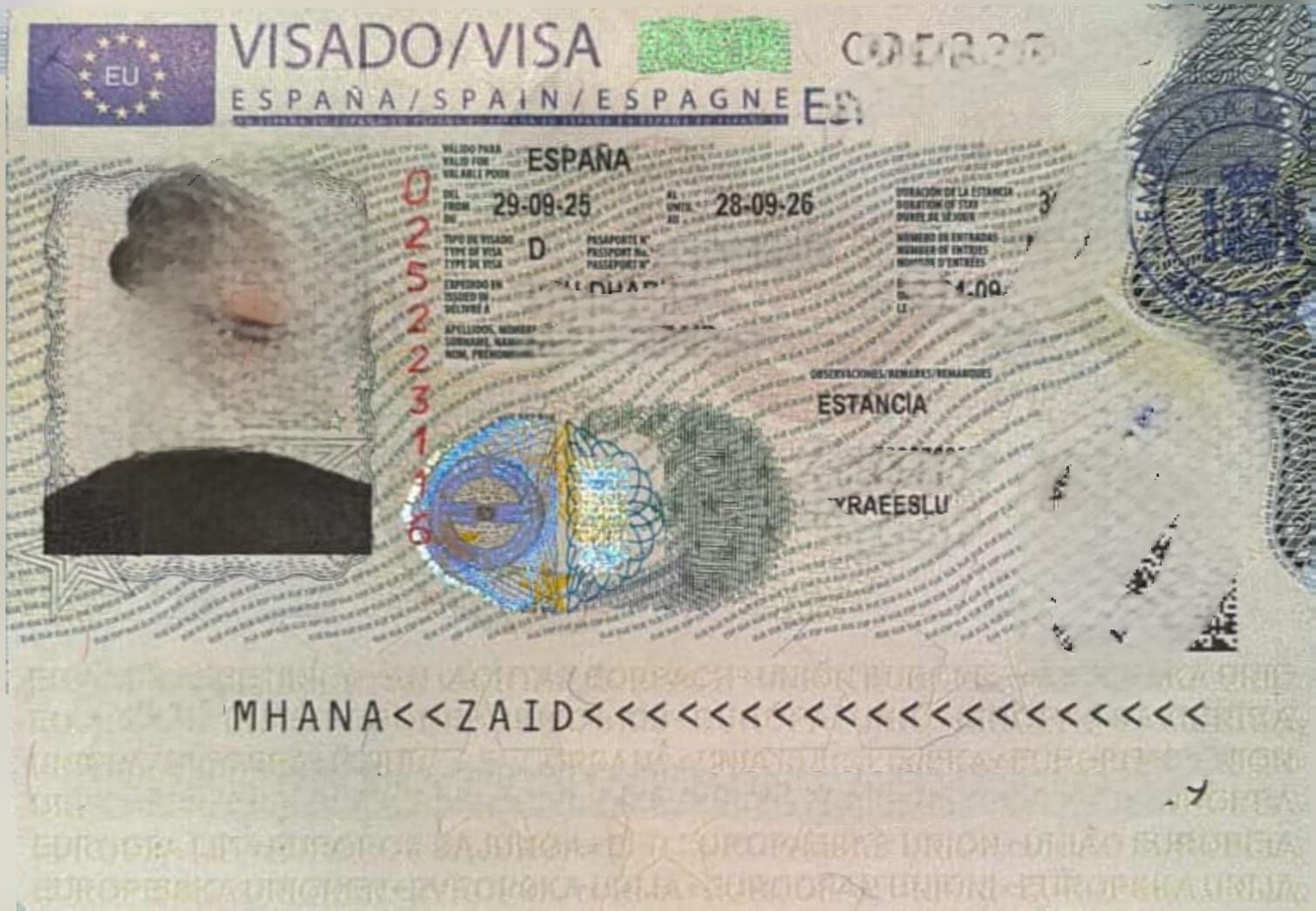 Spain student visa granted to Zaid for his foundation year in Pharmacy