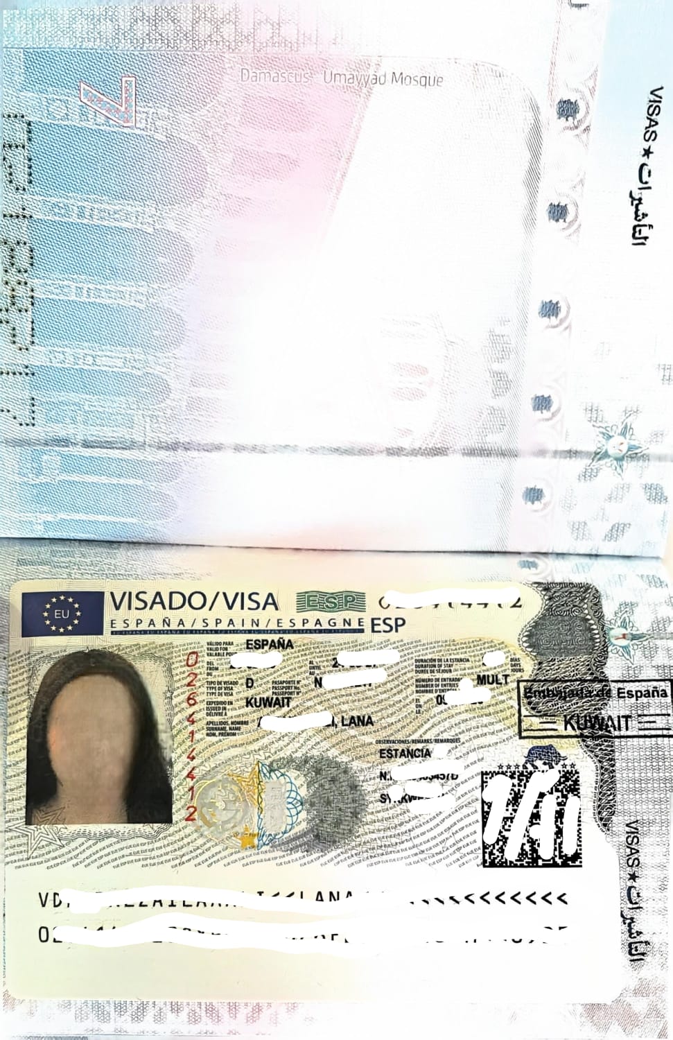 Spain student visa granted to Lana Alzailaaali through the Spanish Embassy in Kuwait