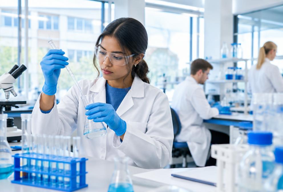 Pharmacy students in practical university training